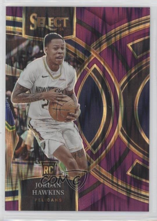 2023 Panini Select Premier Level Purple Flash Prizm 40/175 Jordan Hawkins 19cx