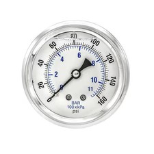 Pic Gauges Pro-202L-254F Industrial Pressure Gauge, 0 To 160 Psi, 2 1/2 In