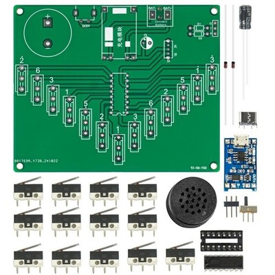 Kalimba Pentatonic Scale Electronic DIY Kit 7,7x4,4cm Green PCB 3,7V DC