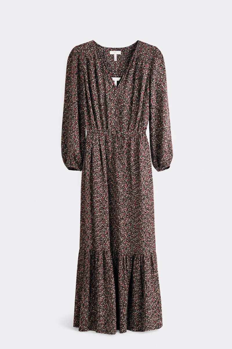 joie brown dress 100% Silk Floral Maxi XS Long Sleeve Boho Tiered Pink Flowy cat_sale Size | Length | Condition:34 | Regular | Like-New 32 Waist Mint Green Cowl Neck