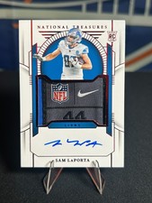 SAM LAPORTA 2023 NATIONAL TREASURES RED LAUNDRY TAGROOKIE AUTO - TRUE RPA 1/1