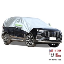 Half Car Cover, Car Windshield Cover for Ice and Snow with Reflective SUV