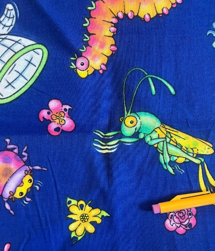 Daisy Kingdom Bugzy Allover Pattern Cotton Fabric 32" W x 29" L - Image 2 of 4