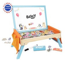 Art Station Kids Folding with 100 Magnets Whiteboard Lid Foldable Bluey Creation