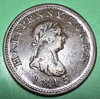 British Half Penny Token 1815 Combined Shipping