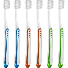 Pack of 6 Extra Soft Toothbrushes with Comfort Grip - Ideal for Sensitive Teeth