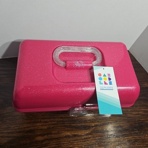 Caboodles Make Up Carrying Case Cosmetics Storage Deep Pink Sparkle Never Used - Picture 2 of 18