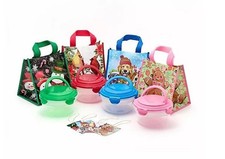 LocknLock Set of 4 Bowls with Handle Lids & Holiday Bags K315067