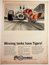 1967 Esso Humble Oil Racing Ad Mario Andretti Indy 500 Put a Tiger in Your Tank