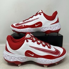 Nike Alpha Huarache Elite 4 Low Red White Mens Size 9 Baseball Cleats FD2745-109