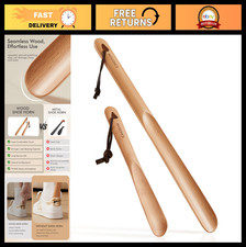 Long Handle Shoe Horn for Seniors Kids, 2pcs Boot Helper, Travel Home Use