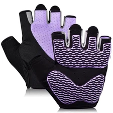 SUNNEX Women 's Gym Workout Gloves Fingerless Weightlifting Breathable XL Purpl