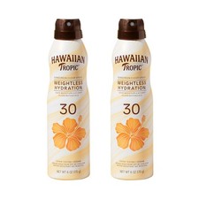 Hawaiian Tropic Weightless Hydration Clear Spray Sunscreen SPF 30, 6 oz  SPF 30