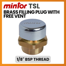 Mintor, TSL, Hydraulic Brass Filling Plug With Free Vent, 1/8" BSP