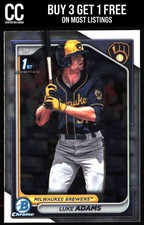 2024 Bowman #BCP-50 Luke Adams Chrome Prospects 1st Milwaukee Brewers