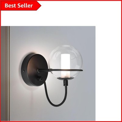 Mattschwarze Globe Wandleuchte - moderne G9 Wandleuchte mit Touch Control für Schlafzimmer