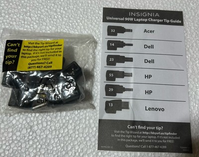 Insignia 90W Laptop Adapter Replacement Tip Set - Acer Dell HP Lenovo
