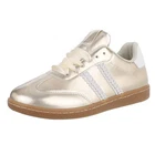 Ladies Metallic Look Ital Design 2554 Gold Low Top Trainers