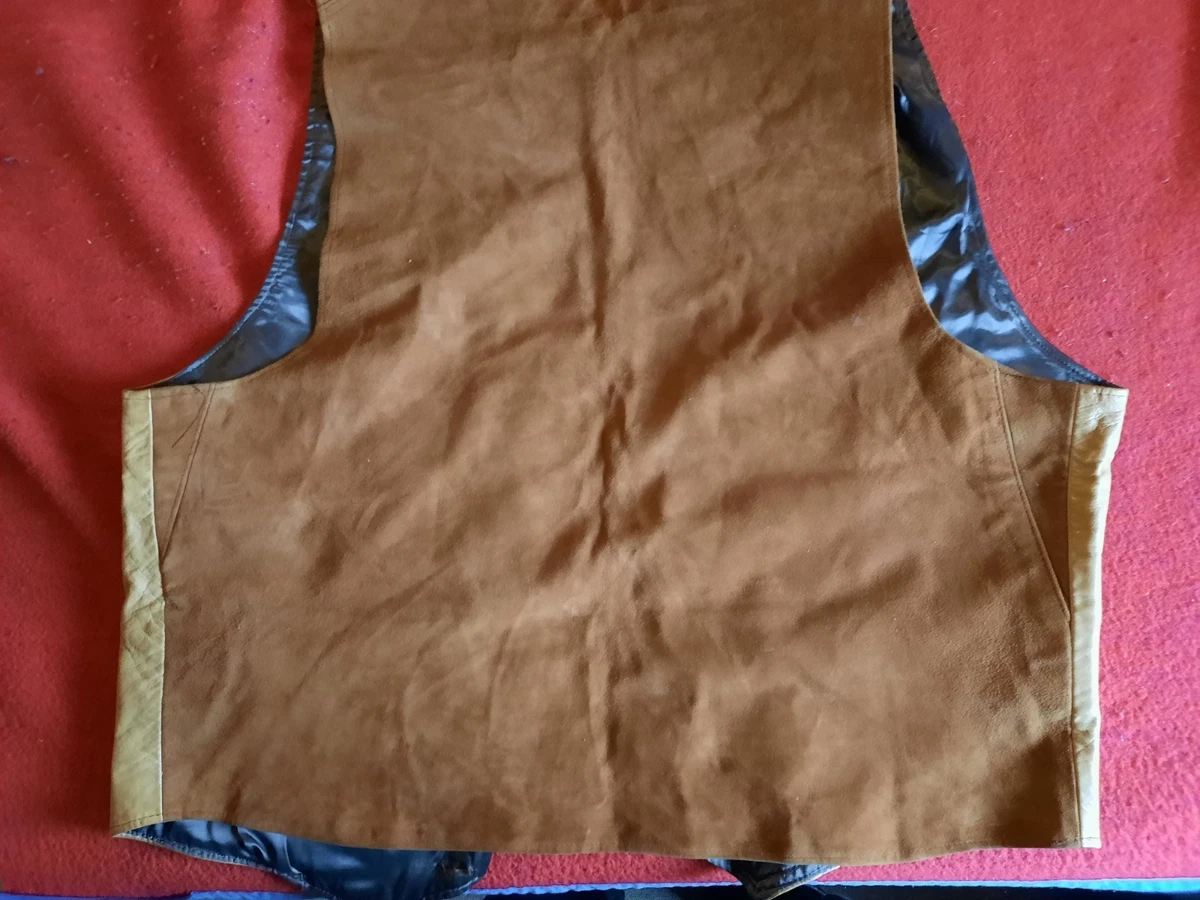 Selbstgenähte  Herren-Weste aus Leder Größe XL (52/54)