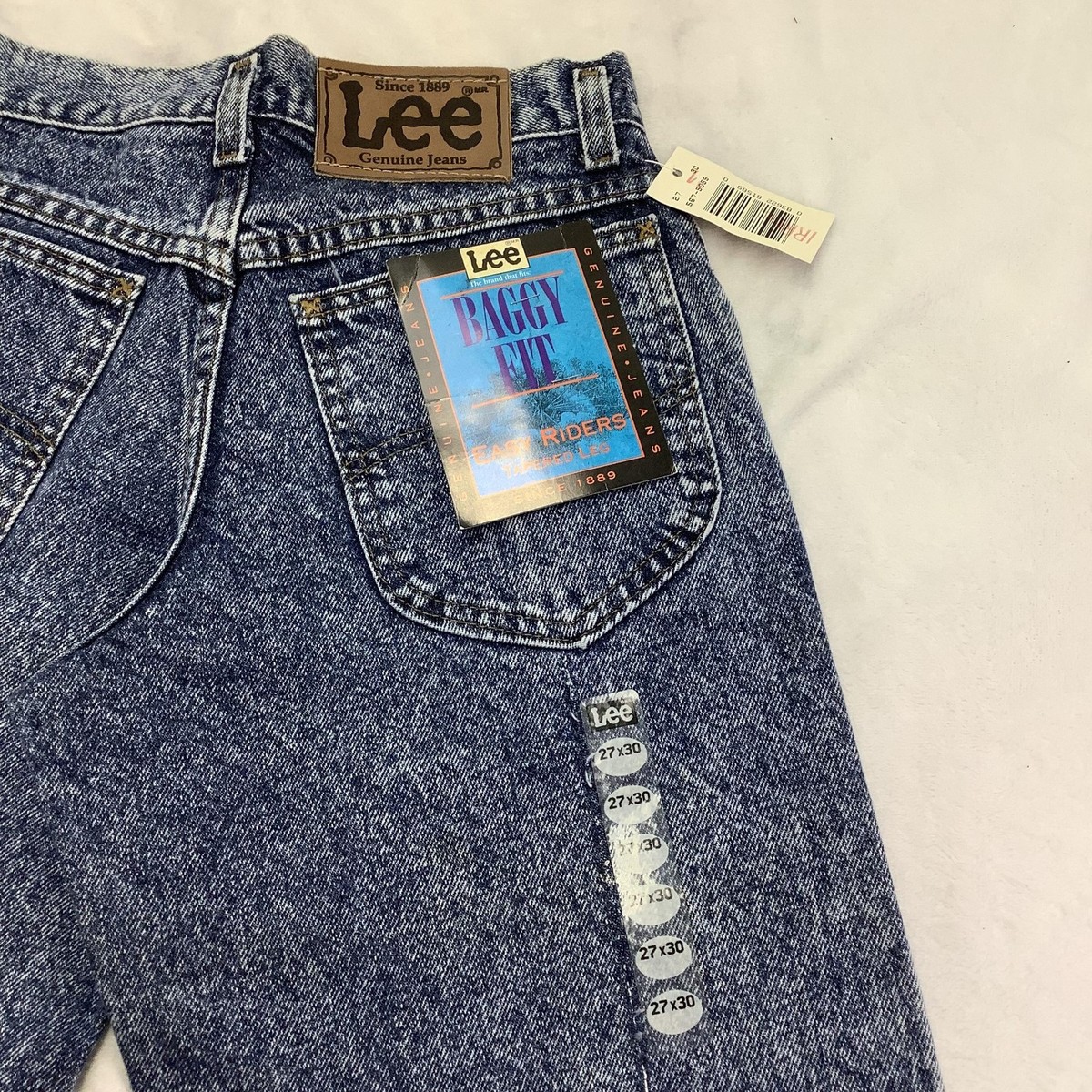 Vintage Lee Easy Riders Jeans Mens 27x30 Blue Baggy Acid Wash