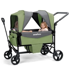 Stroller Wagon for 2 Kids with Canopy, Folding All-Terrain 2 Seat Wagon Stroller