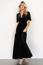 Baltic Born Artemis Velvet Maxi Black Dress MEDIUM - NEW