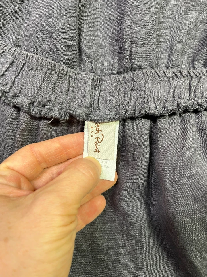 Falda midi Match Point talla XL de lino con volantes sin forro gris Foto 4 de 4