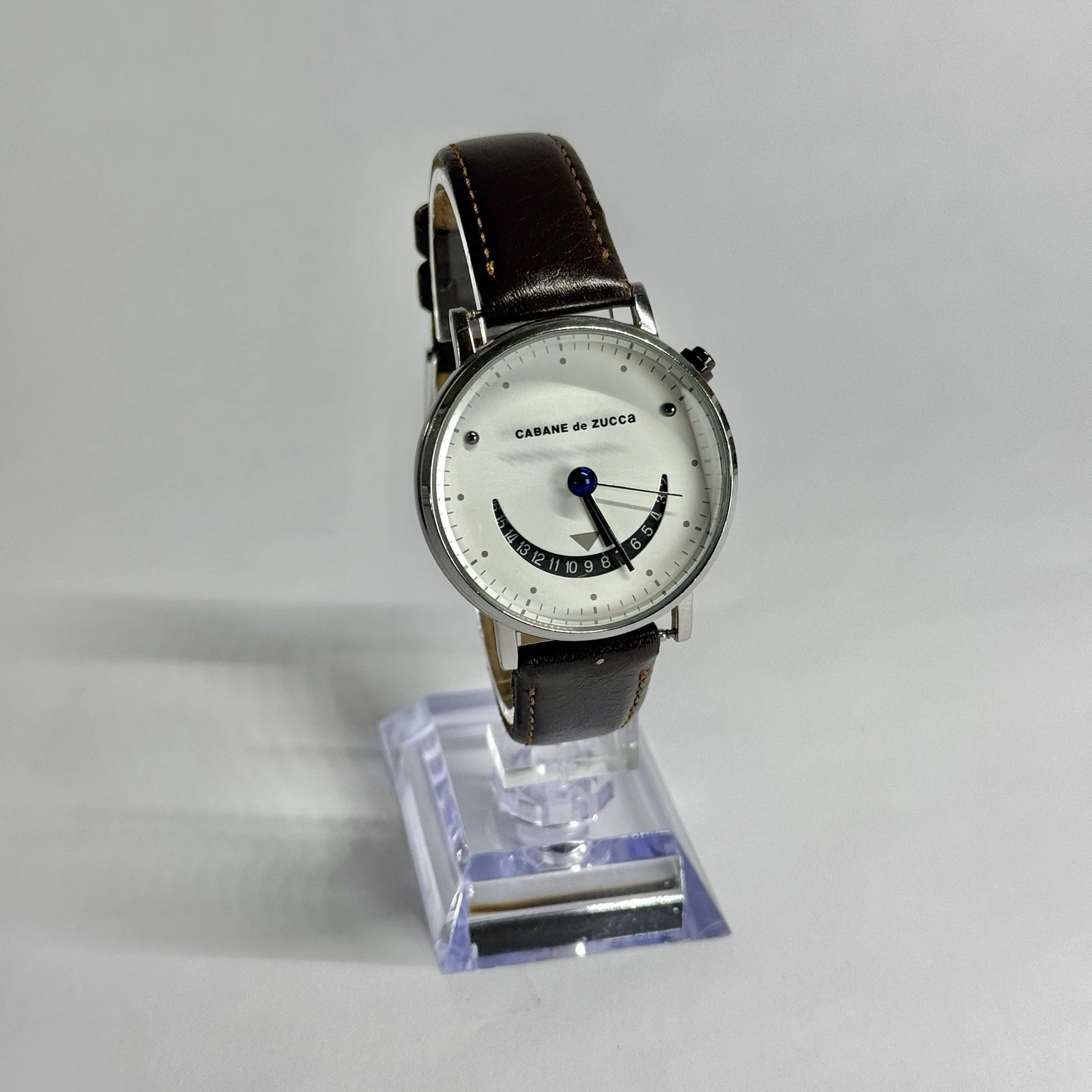 CABANE DE ZUCCA Smile Minimalist Silver Tone Women Vintage Watch W674 *WORKING