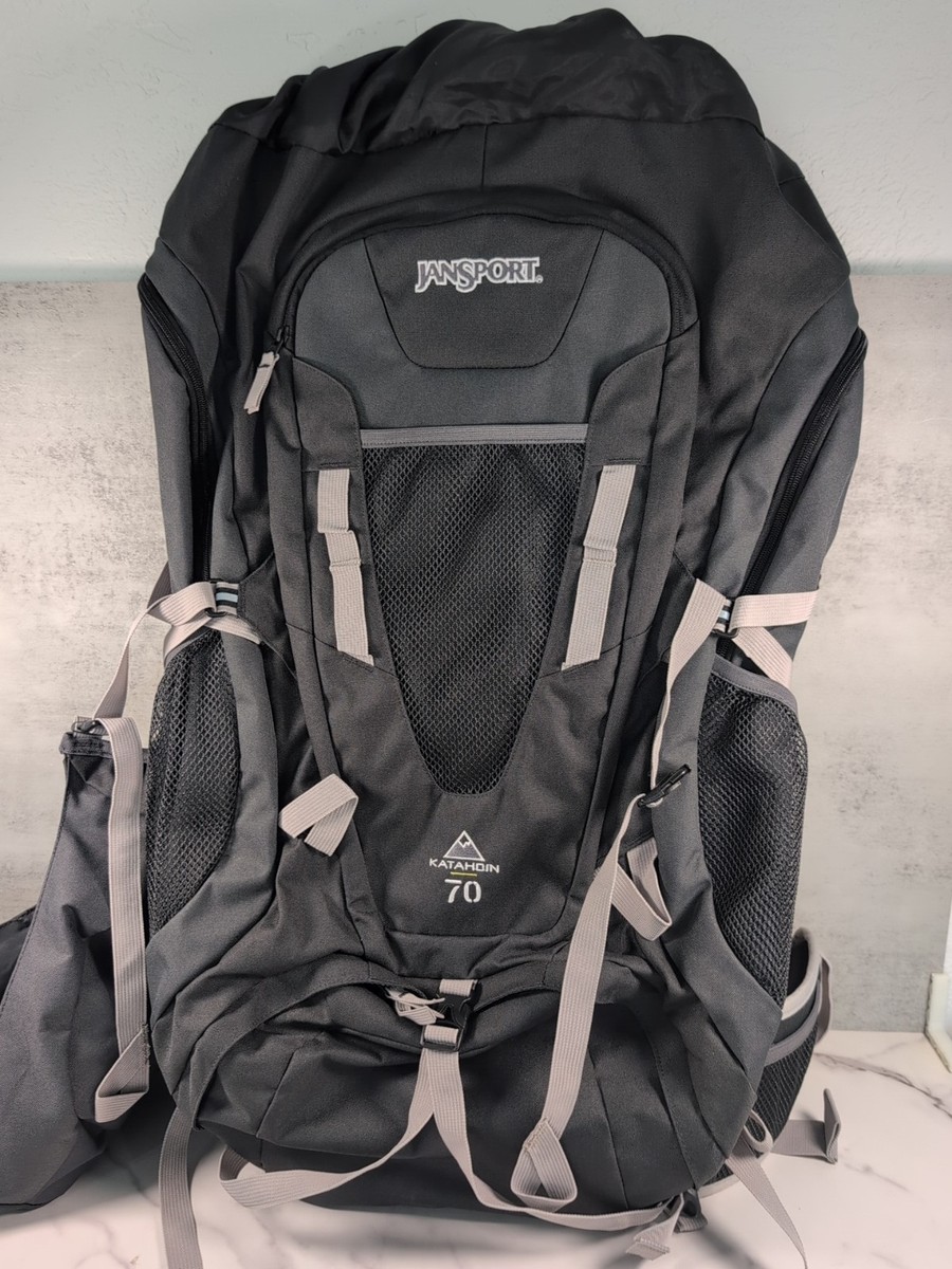 Jansport Katahdin 70 Liter Large Hiking backpack Black & Gray | eBay