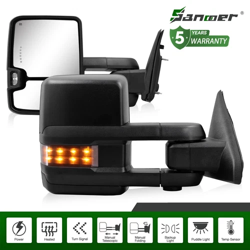 Smoked Lens Tow Mirrors Signals For 2009-2018 Dodge Ram 1500 10-18 Ram 2500 3500