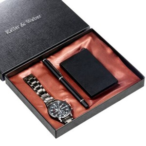 Coffret BOX Idée Cadeau luxe Homme Montre + stylo + porte-cartes | eBay