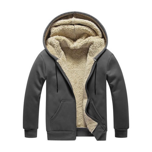 Mens Hoodies Tops Casual Zip Up Fleece Long Sleeve Winter Warm Hooded Sweatshirt - Picture 12 of 15