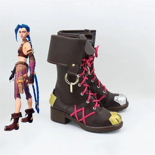 Arcane:League of Legends Jinx Juegos con disfraces Botas Juego Fiesta Cos Zapatos Hechos a Medida - Imagen 4 de 13
