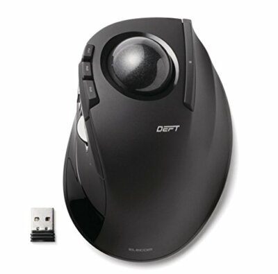 ELECOM M-DT2DRBK Wireless Trackball Mouse Tilt 8 Buttons Black