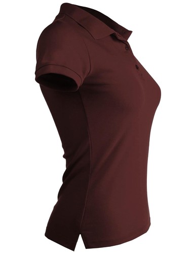 WOMENS POLO Shirts Premium Soft Short Sleeve Casual Uniform Extra Slim Tee - Picture 73 of 80
