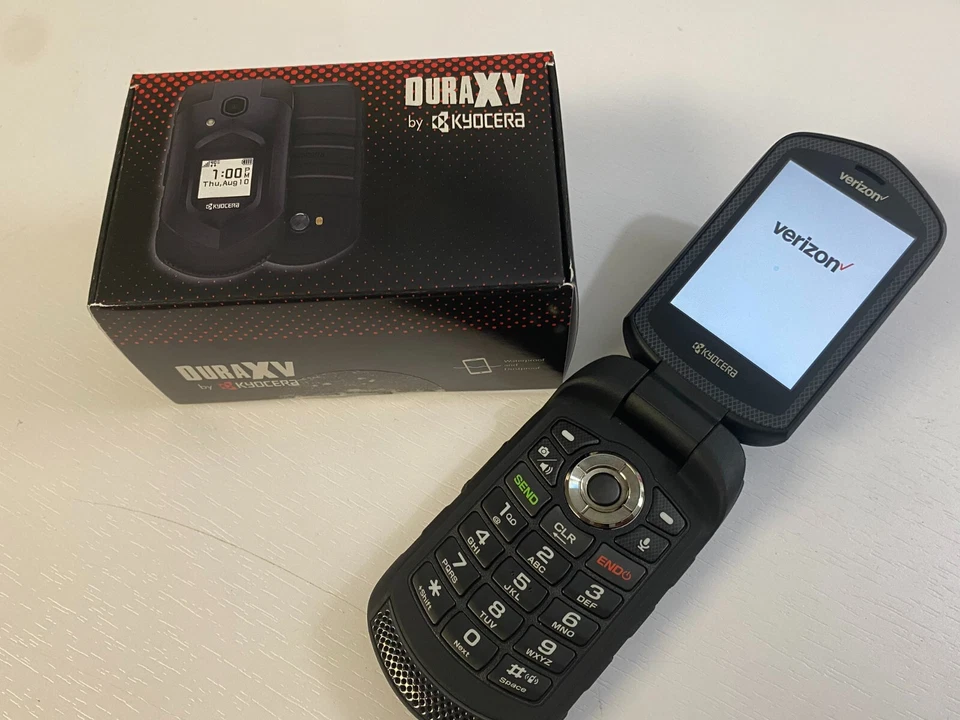 Teléfono plegable resistente cámara Kyocera E4610 DURAXV Verizon desbloqueado 4G LTE 16 GB Foto 3 de 4