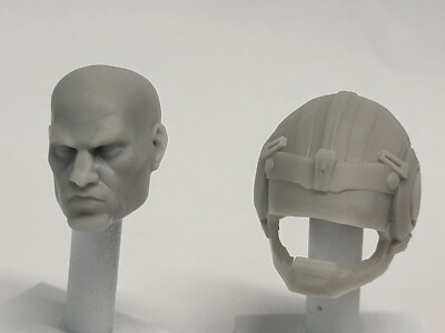 3d Printed SALVO HEAD AND HELMET Head 1:12  6'' GI Joe Classified/Marvel Legend