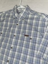 VTG Carhartt Relaxed Fit Plaid Heavy Canvas Cotton Short Sleeve Button Shirt M