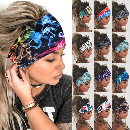 CHARM Bandana de yoga pour femme - Accessoire bohème élastique - Noir CHARM Bandana de yoga pour femme - Accessoire bohème élastique - Noir