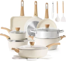 Ceramic Cookware Sets, Pots and Pans Set Nonstick, 20-Piece Induction Cookware,