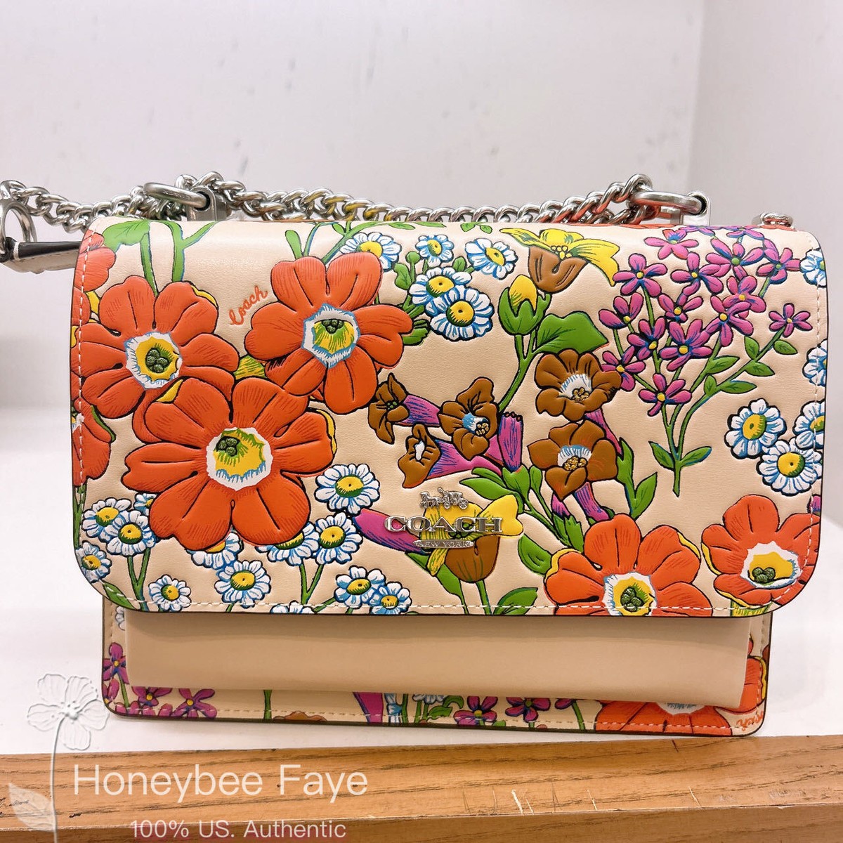 Women's Floral Canvas Crossbody Bag - Lightweight Purse With Wide Strap, Plant Dyed Unique Design