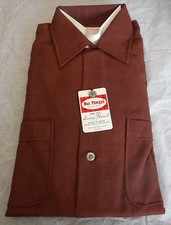 NOS 50's MacPHERGUS Maroon  Black Flecked Long Sleeve Loop Collar ROCKABILLY M