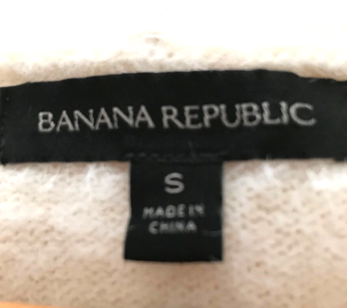 Banana Republic Gr. Small weich & pelzig elfenbeinfarben knielang vorne offen Pullover Mantel - Bild 10 von 10