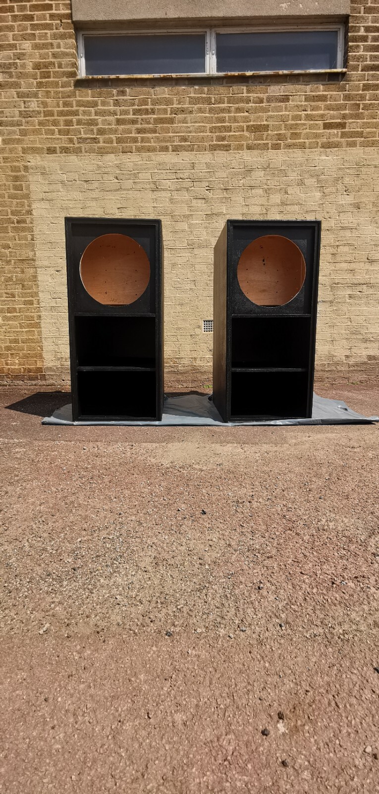 2x FullSize 18” READY TO GO scoop bass bins subwoofer Boxes eBay