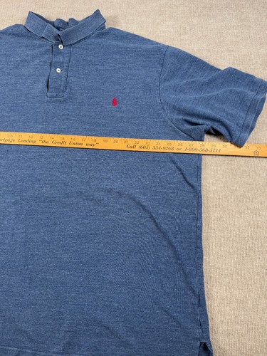 Polo uomo Ralph Lauren vestibilità classica blu maglia rossa pony camicia alta 3XL - Foto 2 di 7