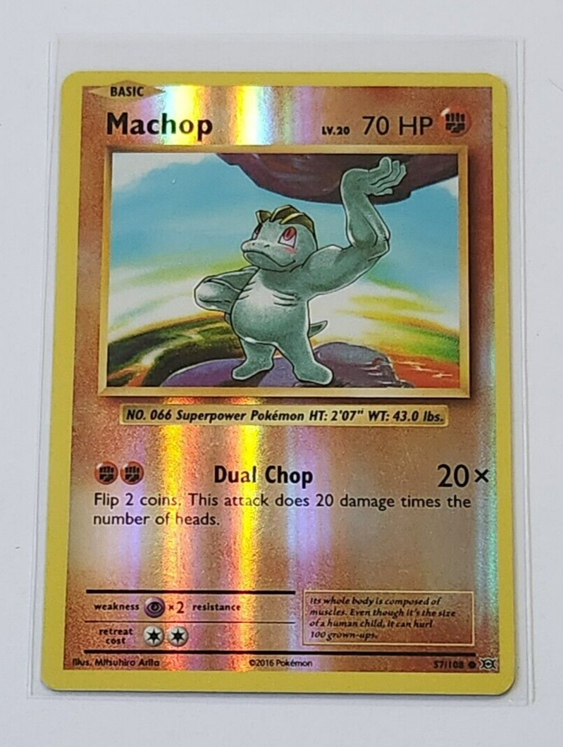 2016 POKEMON MACHOP HOLO TRADING CARD
