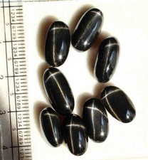 Natural Black Star Oval Cabochon Diopside Star Gemstone Lot 7.5 14 MM 34.50 CT