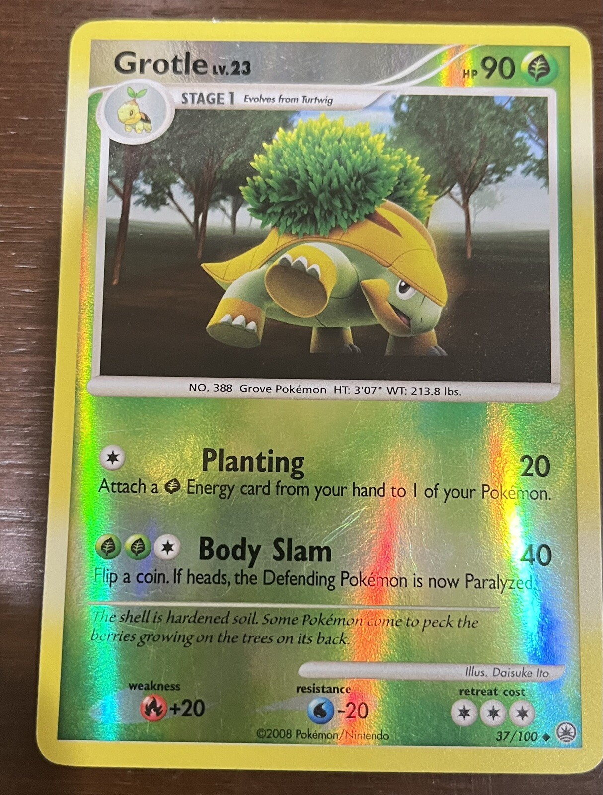Pokémon TCG Grotle Majestic Dawn 37 Reverse Holo