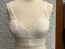Ex-OYSHO Ecru Longline Non-Wired Lace Bra / Bralette - BNWOT 