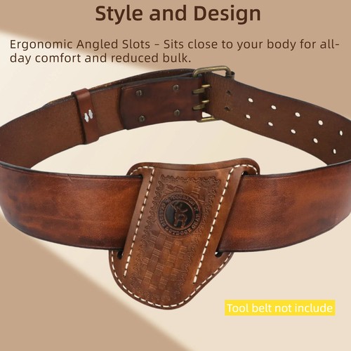 TOURBON Leather Folding Knife Sheath Belt Pouch Pocket Knives Holder for Belt - Picture 9 of 24